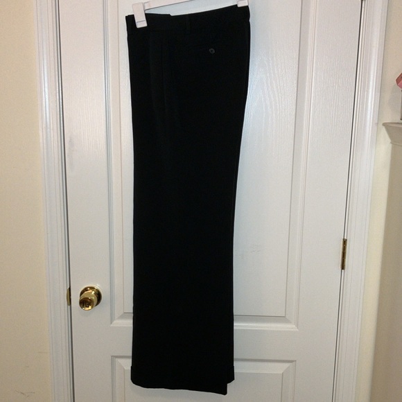 Size 14 black stretch woven poly rayon 4 pocket trousers (1st pair) - Picture 8 of 10